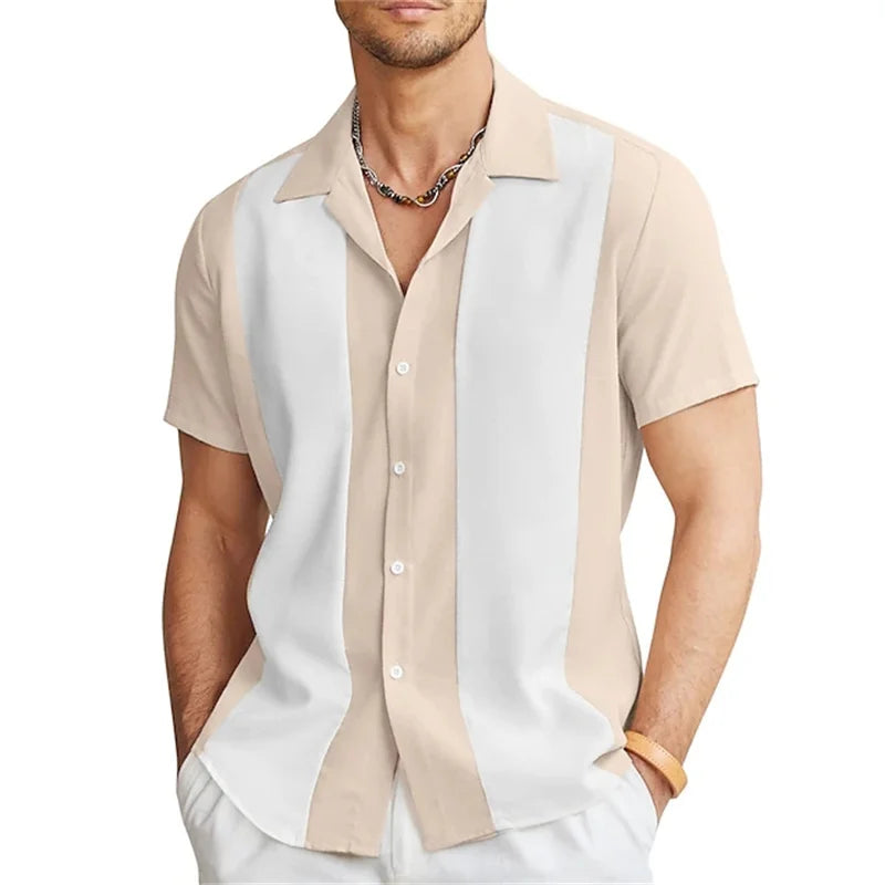 Chemise hawaïenne à motif rayé dégradé