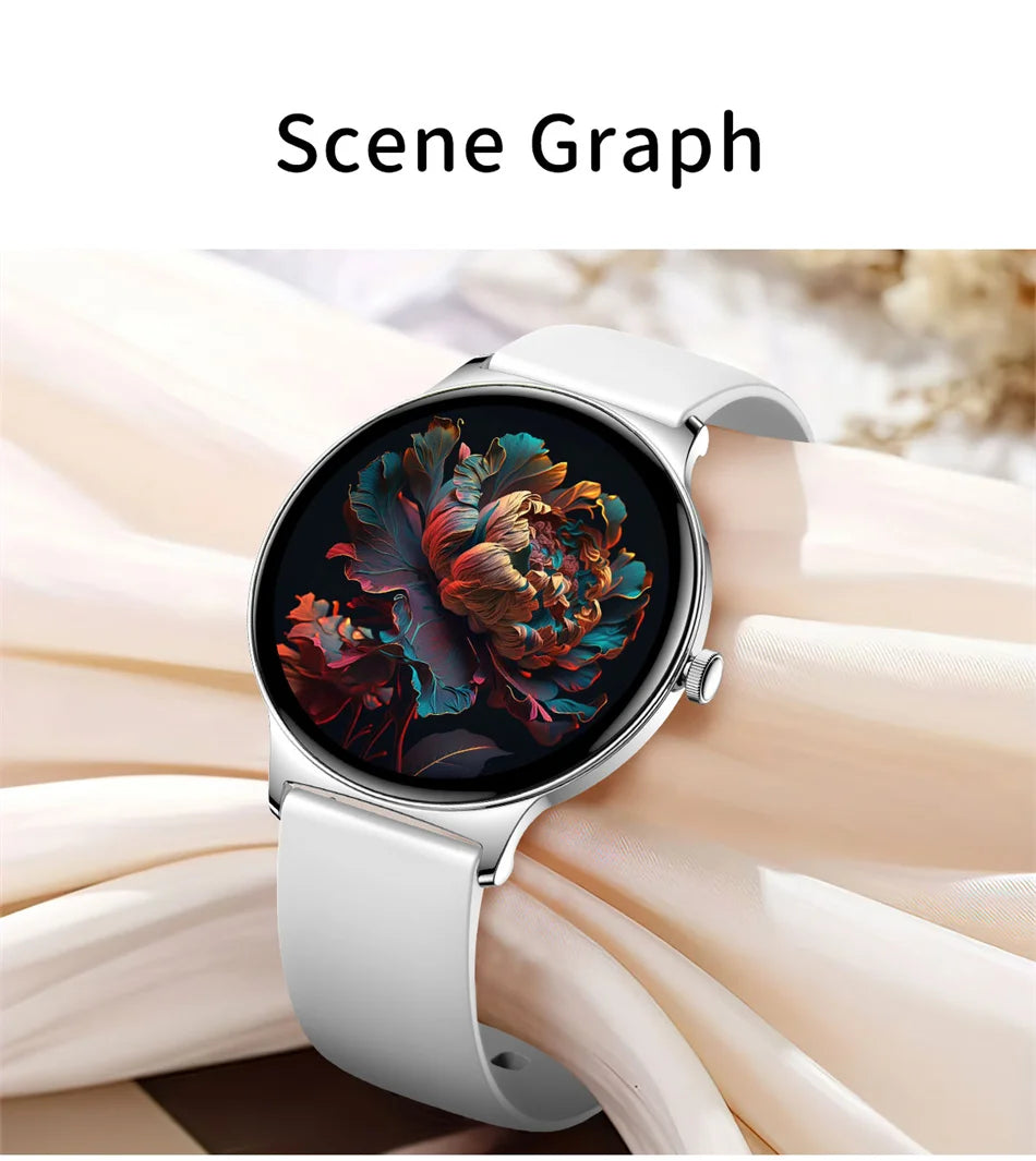 Montre Connectée Femme Jooeniok V89 Ultra-Mince 7,9 mm – 1,43" AMOLED, Appel BT, 100+ Sports