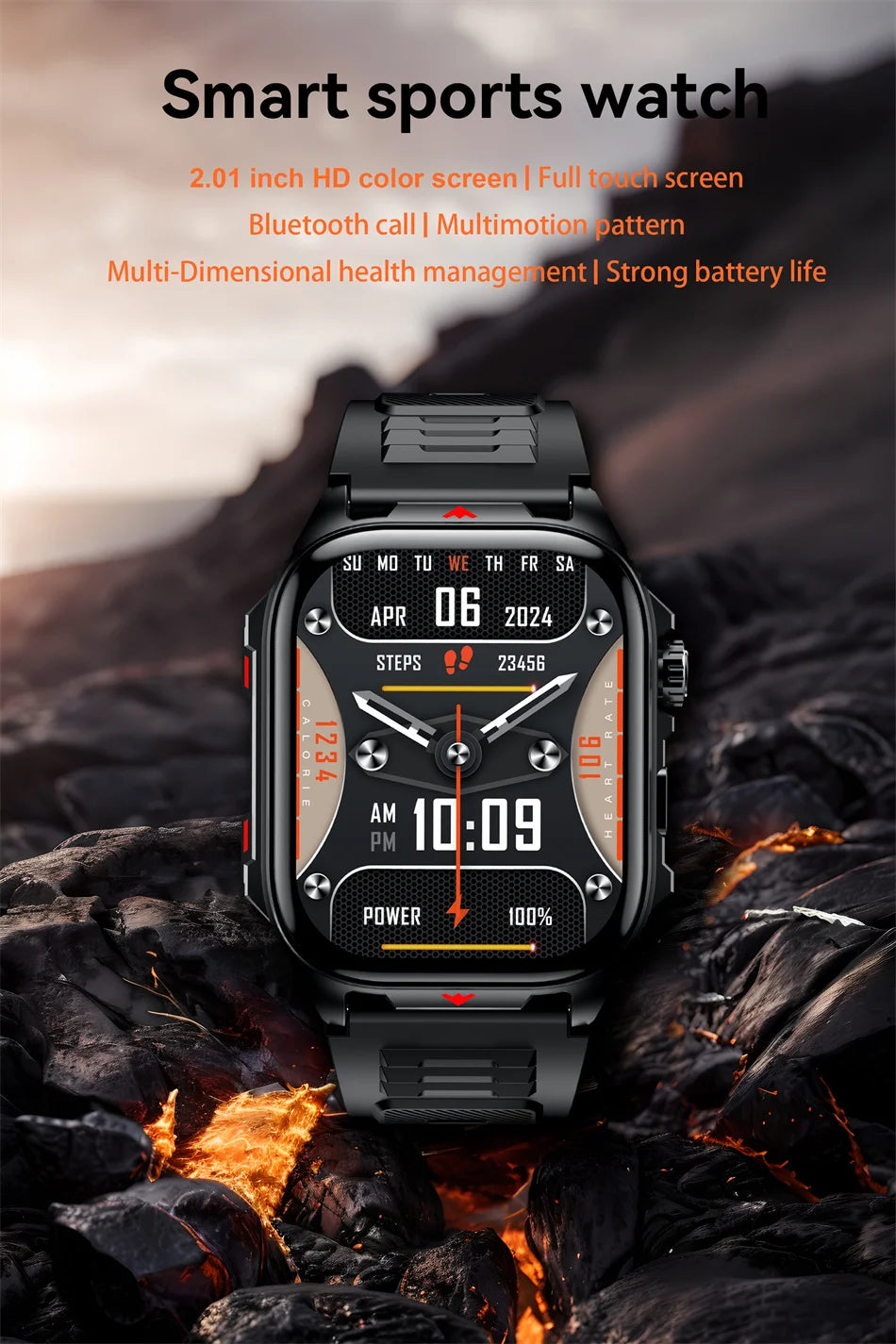 2025New GPS sport montre intelligente hommes 2.01 pouces 400 mAh batterie Fitness Tracker Bluetooth appel étanche nouvelle montre intelligente
