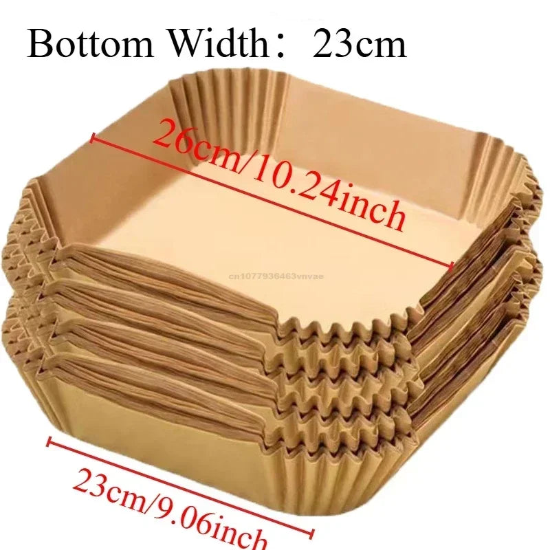 Papier cuisson pour Air fryer – Rond, Carré ou Rectangle | 50 à 300 pcs