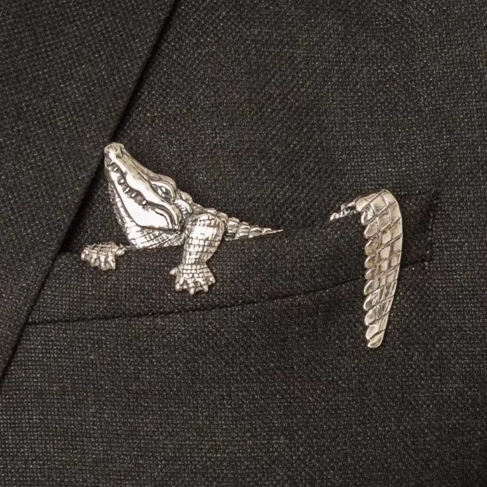 Broche animale rétro — crocodile, tigre & pieuvre