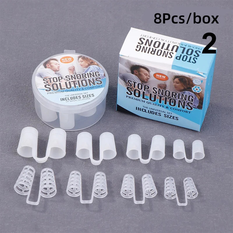 1 4/8 pièces Silicone Anti ronflement dilatateurs nasaux d'aide à l'apnée ronflement pince-nez nez