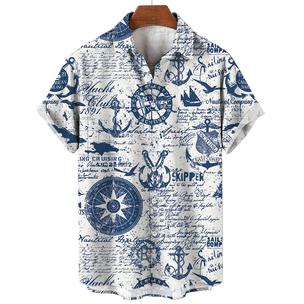 Chemise Hawaïenne Homme | Imprimée 3D Nautique | S à 5XL