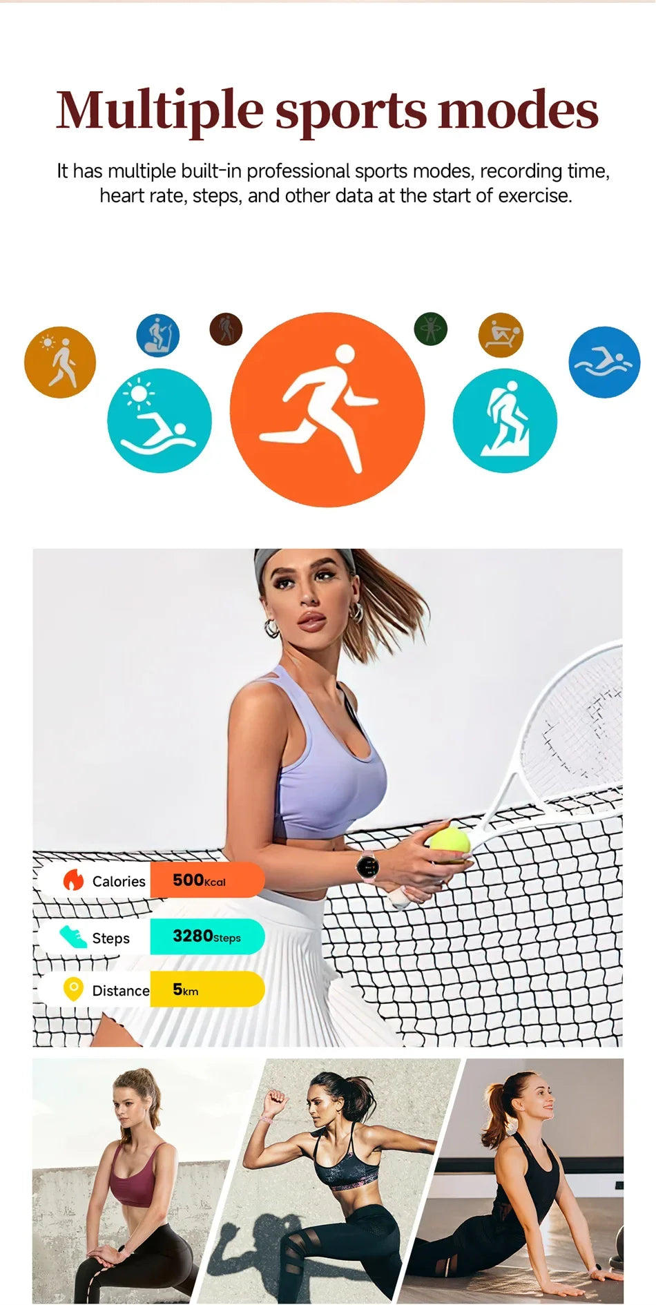 Nouvelle Montre Connectée Ultra-Mince 2026 pour Femme avec Suivi de Santé, Appel Bluetooth, Fréquence Cardiaque, Oxygène Sanguin et Modes Sportifs