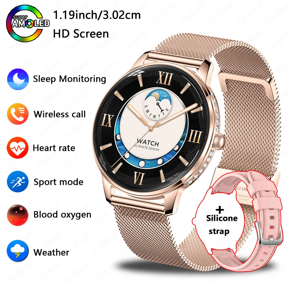 Nouvelle Montre Connectée Ultra-Mince 2026 pour Femme avec Suivi de Santé, Appel Bluetooth, Fréquence Cardiaque, Oxygène Sanguin et Modes Sportifs
