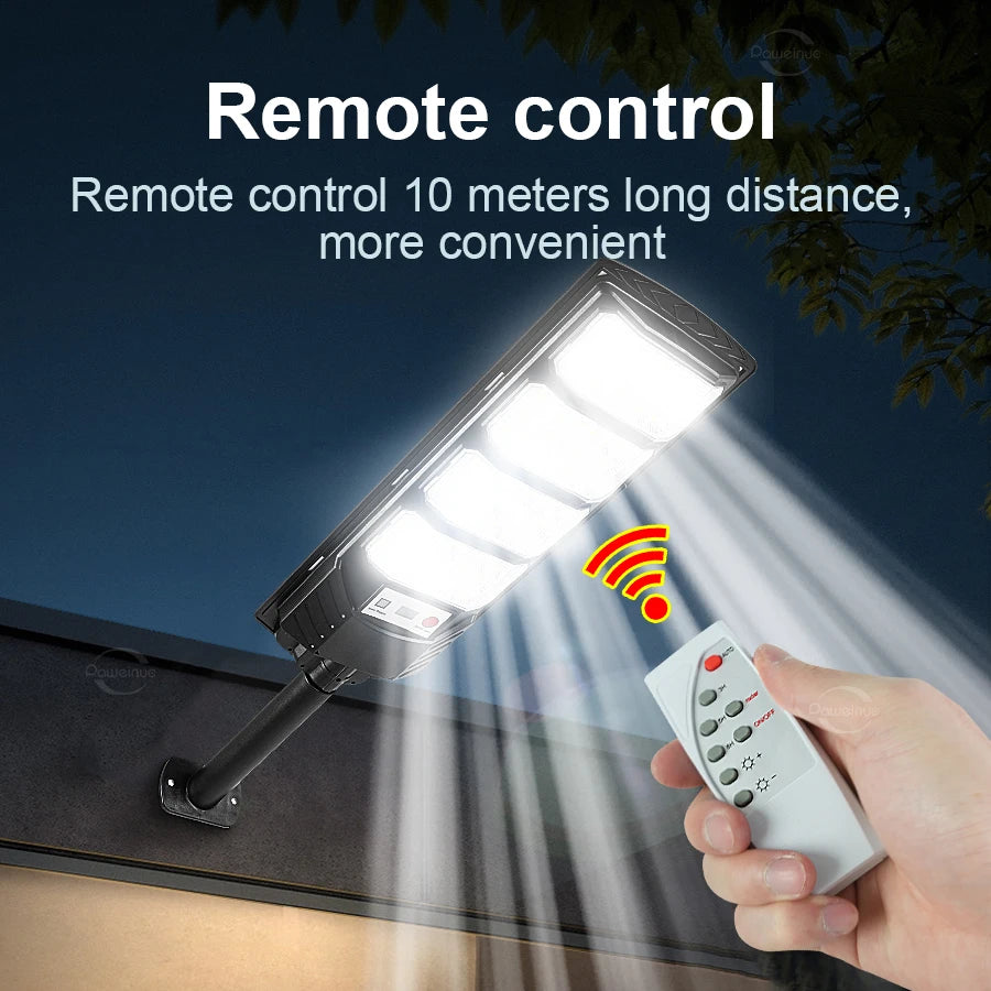 Lampe Solaire Extérieure Ultra Puissante 320° — Détecteur de Mouvement, 19 000 mAh, IP67