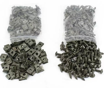 Clips & Vis Autotaraudeuses pour Voiture – Type U Antirouille | Lot 10 à 200 pcssonniers
