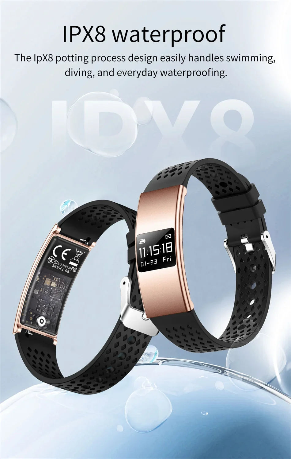 Nouveau Bracelet Connecté Ultra-Mince 3,5 mm 2026 avec Suivi de Fréquence Cardiaque et d'Oxygène Sanguin, Design Courbé, Alerte d'Appels, Bracelet Intelligent Élégant pour Femme