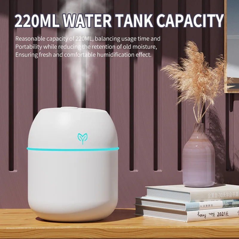 Humidificateur d'air Lenovo 220ML, diffuseur d'arôme à brume fraîche, lumière LED.