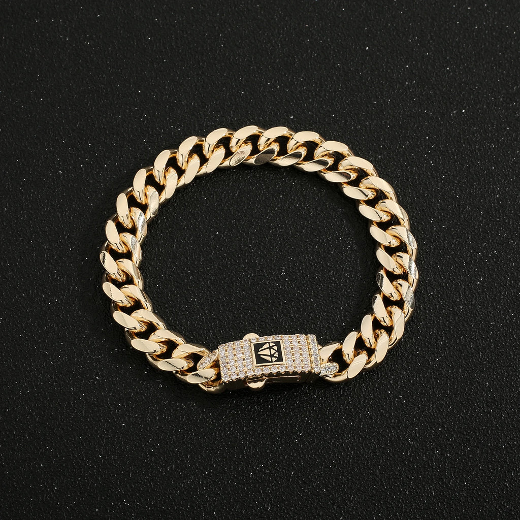 Bracelet de cheville de style Monaco hommes femmes, plaqué or 14 carats.