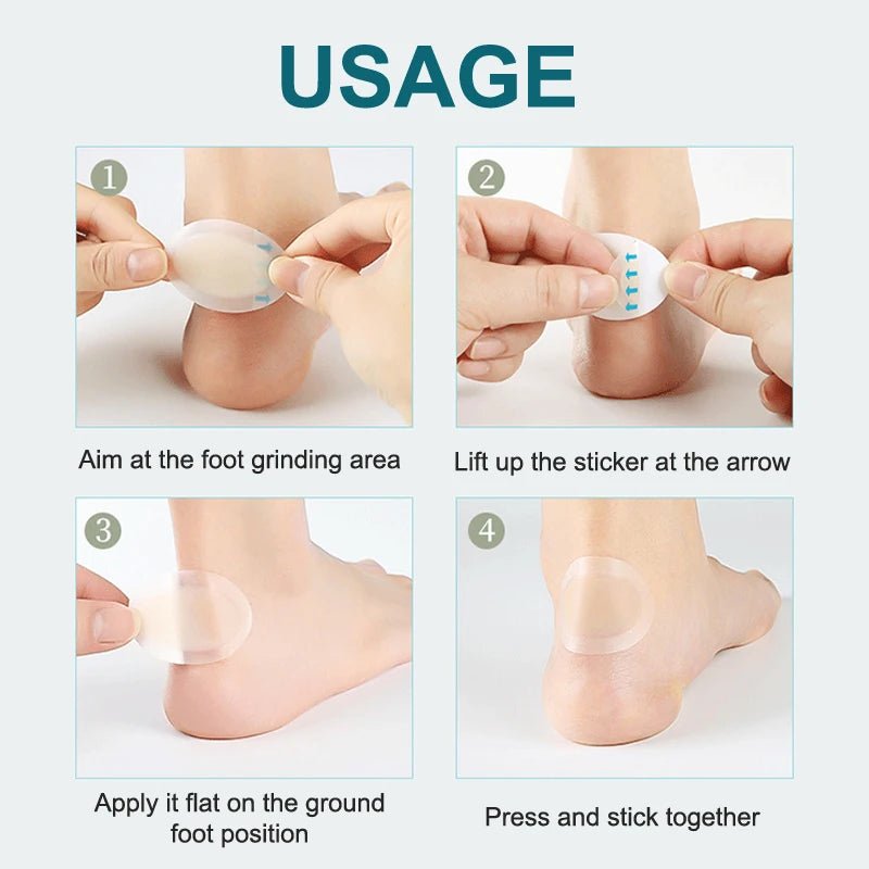 Plâtre de gel hydrocolloïdal adhésif pour ampoules, autocollant de talon anti-usure, patch de pédicure, outils de soin des pieds, 24 pièces, 5 pièces
