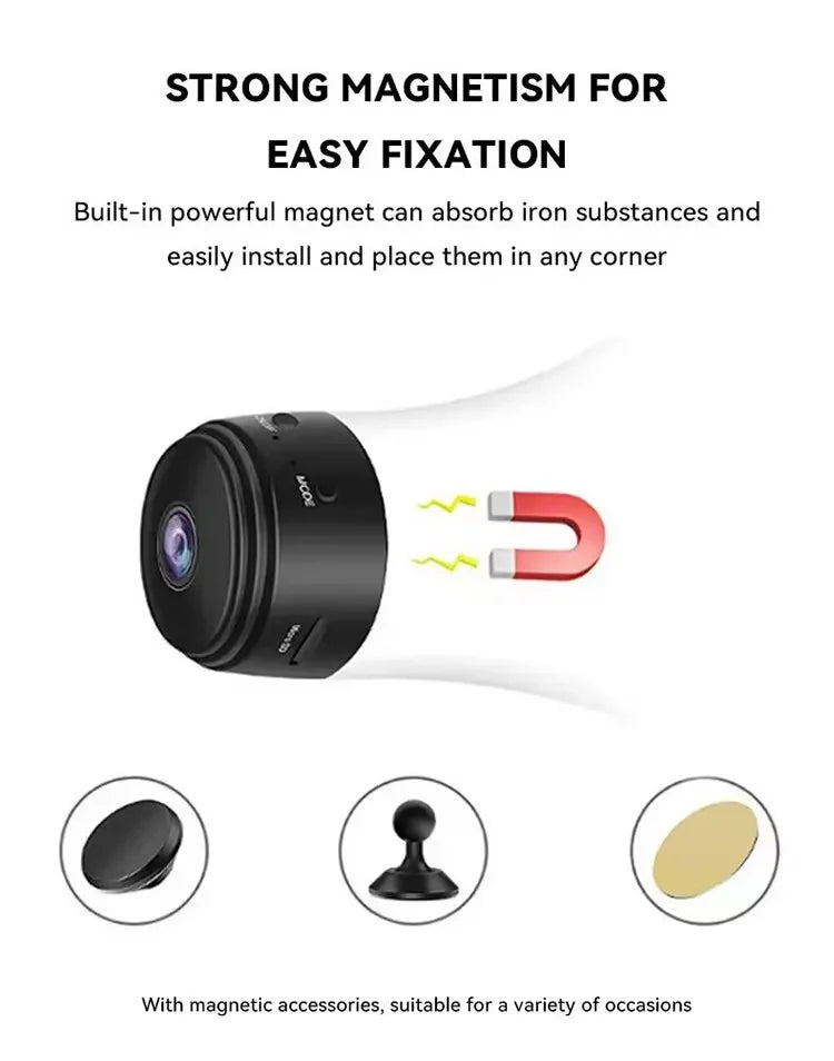 Mini Caméra WiFi A9 – Surveillance HD Sans Fil, Intérieur