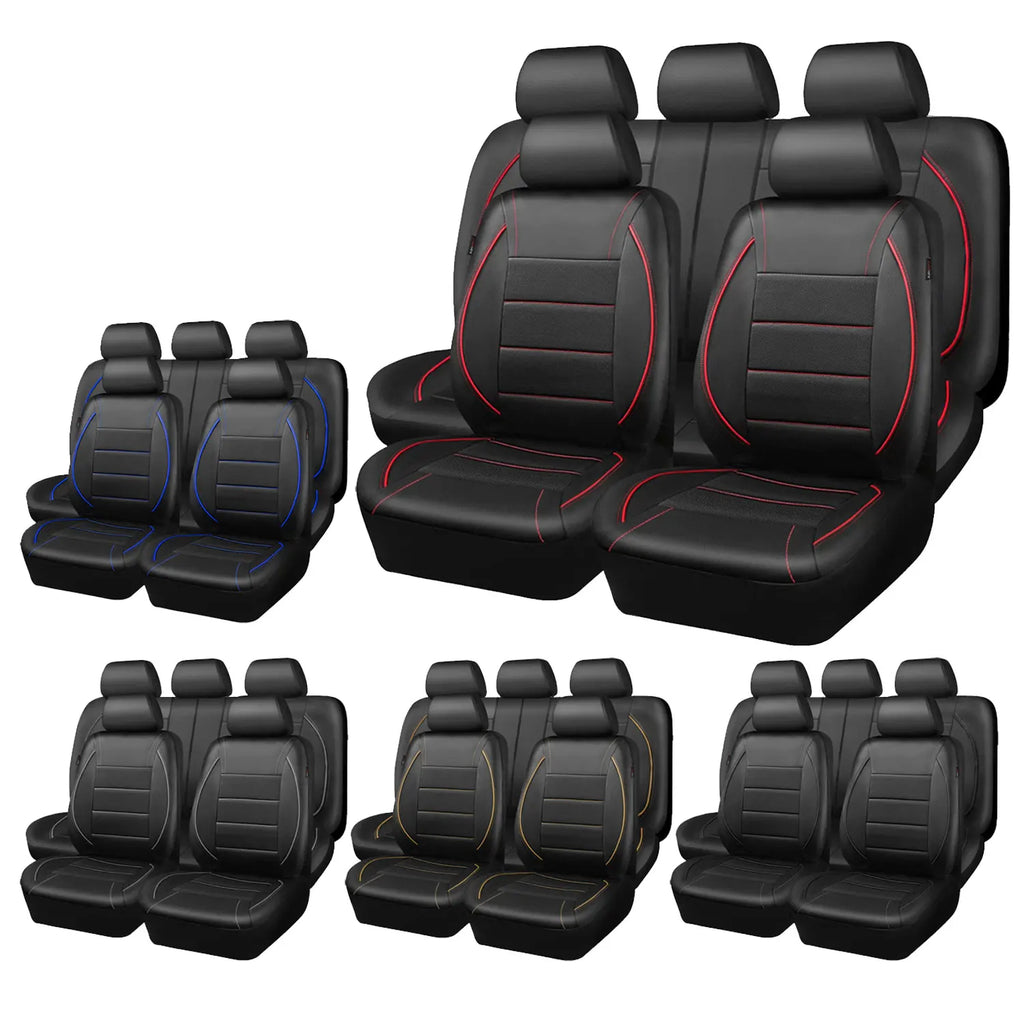 Housse Siège Auto Universelle en Cuir — Kit 9 Pièces pour 5 Places