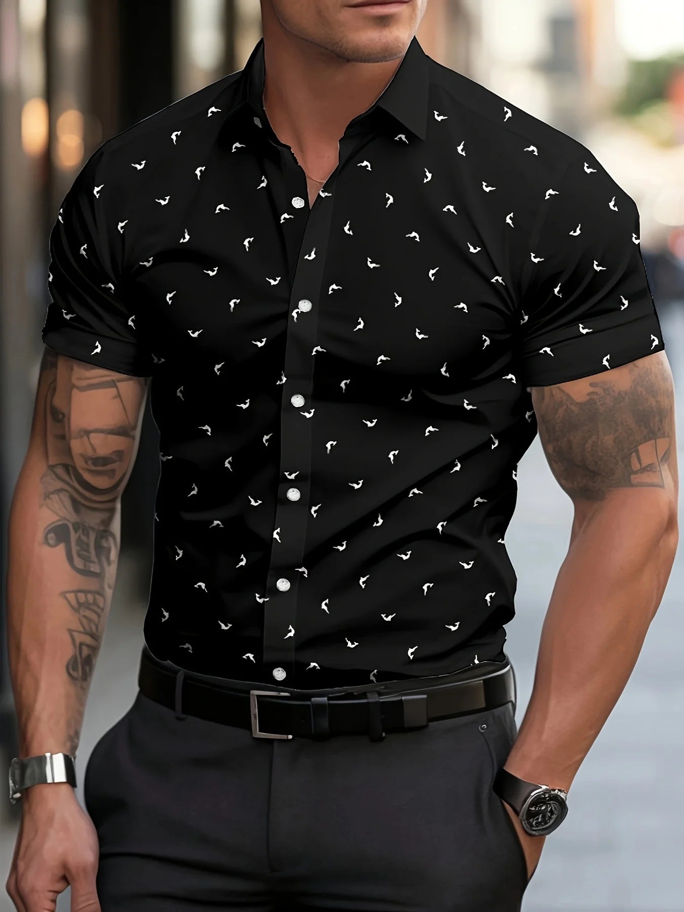 Chemise à manches courtes pour hommes – Tissu léger. Plusieurs coloris