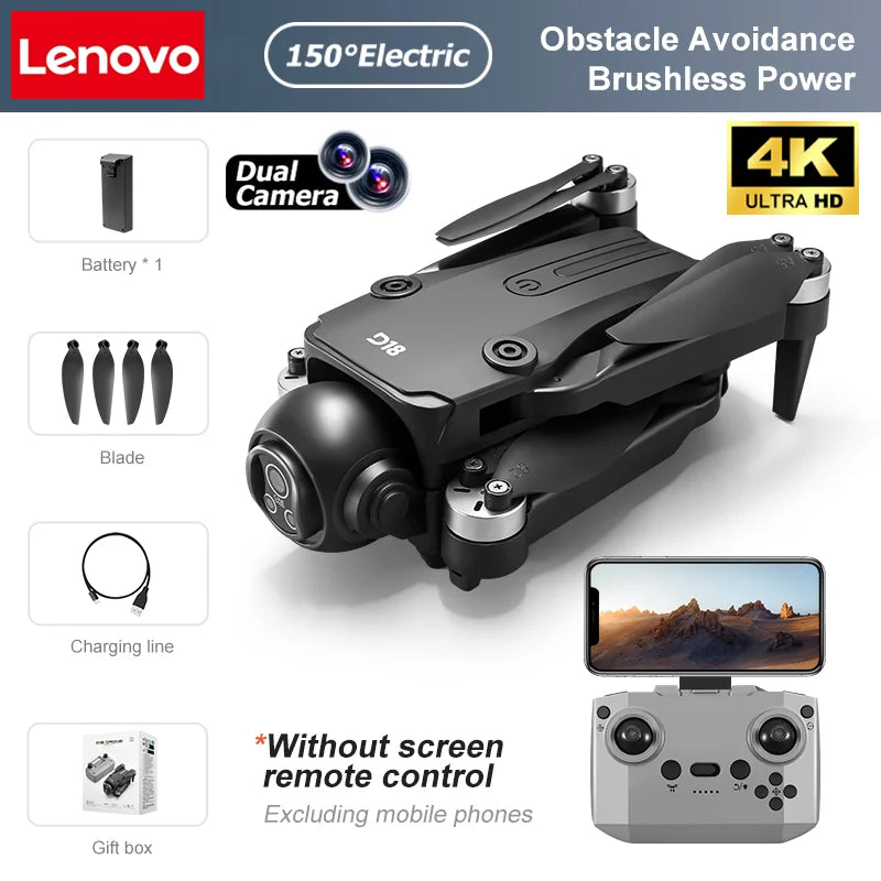 Lenovo D18 Drone 8K aérien HD double caméra intelligente évitement d'obstacles puissance sans brosse 5G WIFI écran télécommande GPS Drone