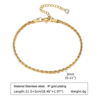 Bracelet de cheville à disque pour femmes, acier inoxydable réglable.