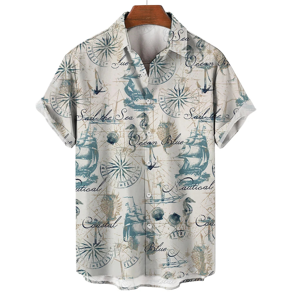 Chemise Hawaïenne Homme | Imprimée 3D Nautique | S à 5XL