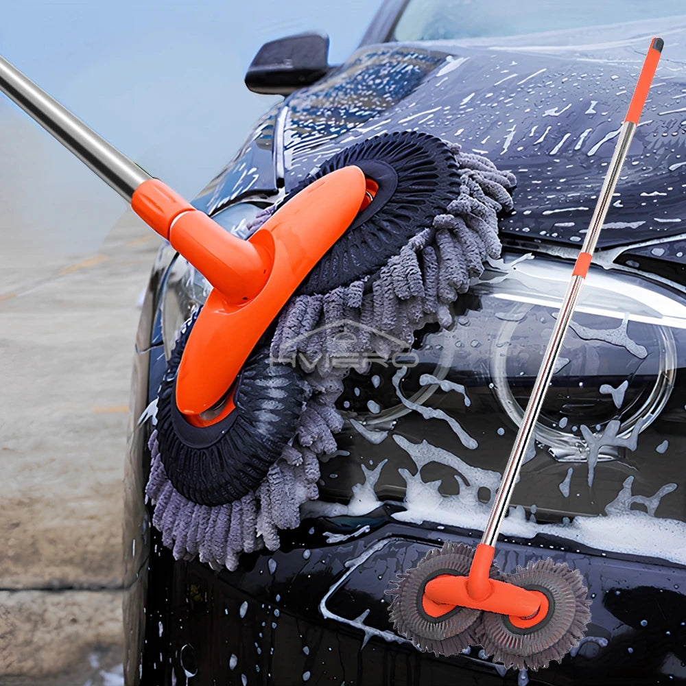 Kit polyvalent de nettoyage de voiture, 1 pièce, brosse en microfibre, éponge de vadrouille, lingette, outils automobiles pour la maison, accessoires de nettoyage universels, jaune et gris