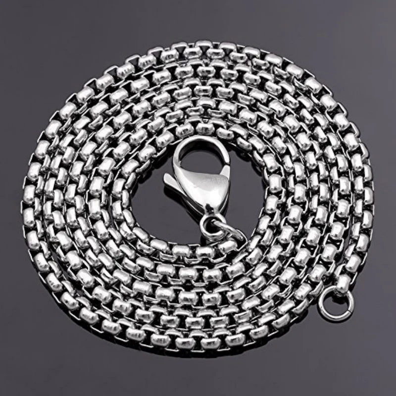 Collier chaîne à maillons en acier inoxydable 316L pour hommes.