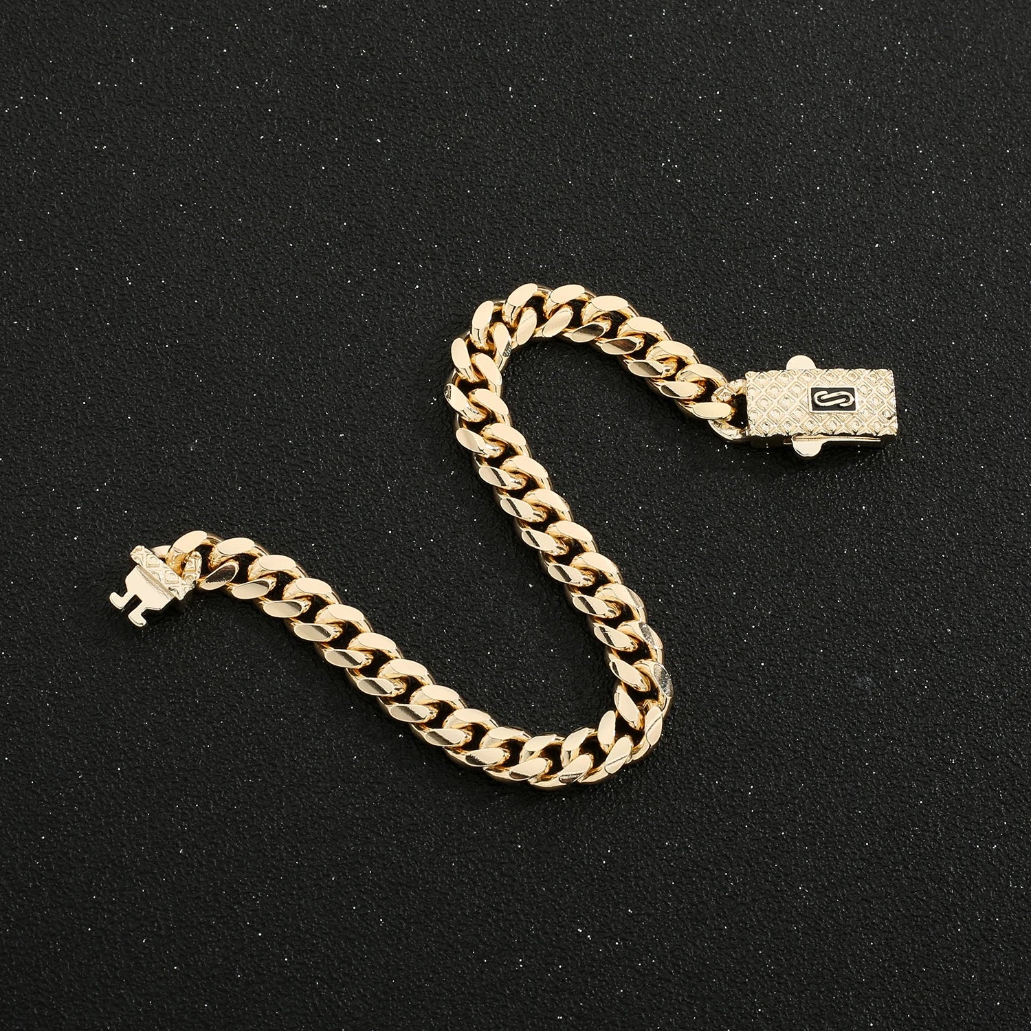 Bracelet de cheville de style Monaco hommes femmes, plaqué or 14 carats.