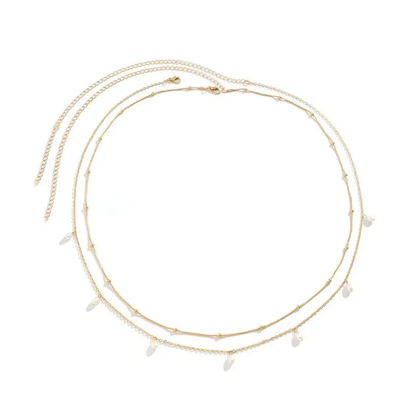 Chaîne de corps perles & dorée