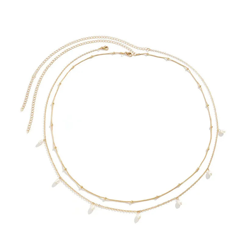 Chaîne de corps perles & dorée