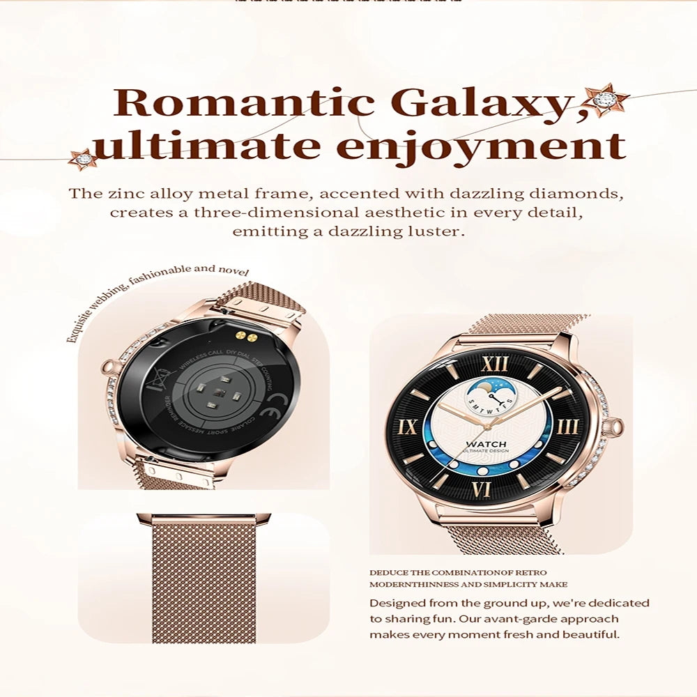 Nouvelle Montre Connectée Ultra-Mince 2026 pour Femme avec Suivi de Santé, Appel Bluetooth, Fréquence Cardiaque, Oxygène Sanguin et Modes Sportifs