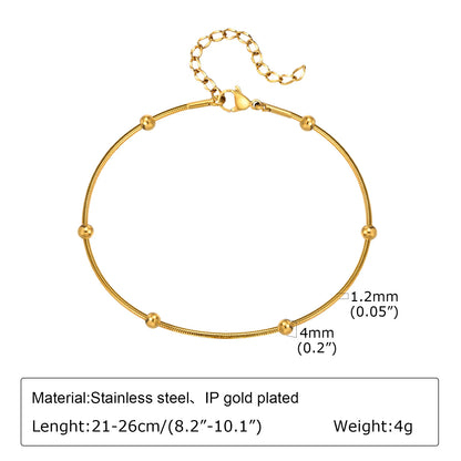 Bracelet de cheville à disque pour femmes, acier inoxydable réglable.