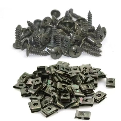 Clips & Vis Autotaraudeuses pour Voiture – Type U Antirouille | Lot 10 à 200 pcssonniers