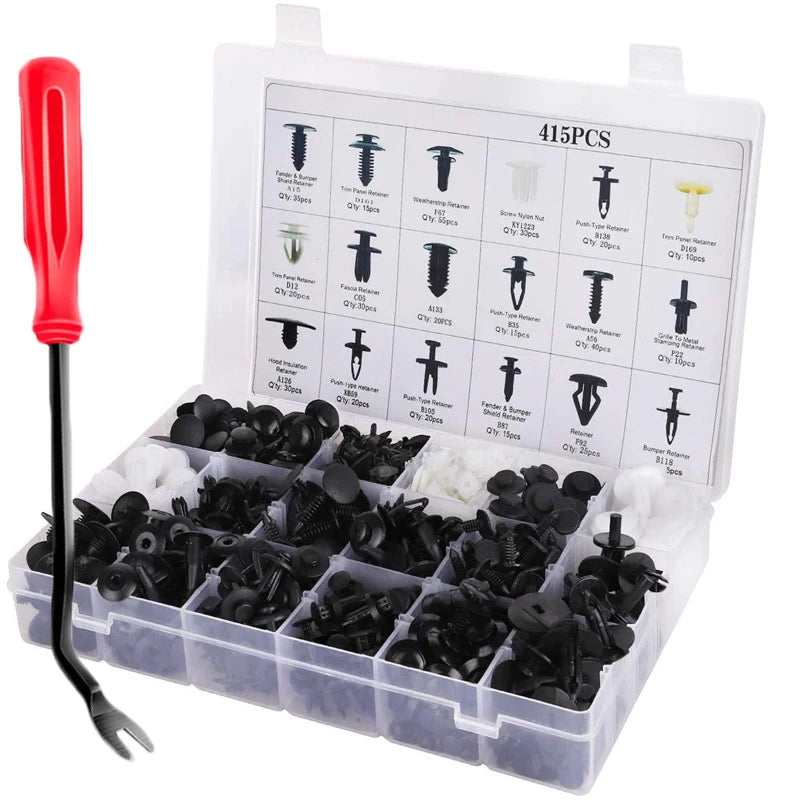 Clips de retenue en plastique pour voiture, goupille de poussée pour garde-boue Automobile, Rivet de panneau de garniture de porte, outil de fixation de taille mixte pour pare-chocs Automobile