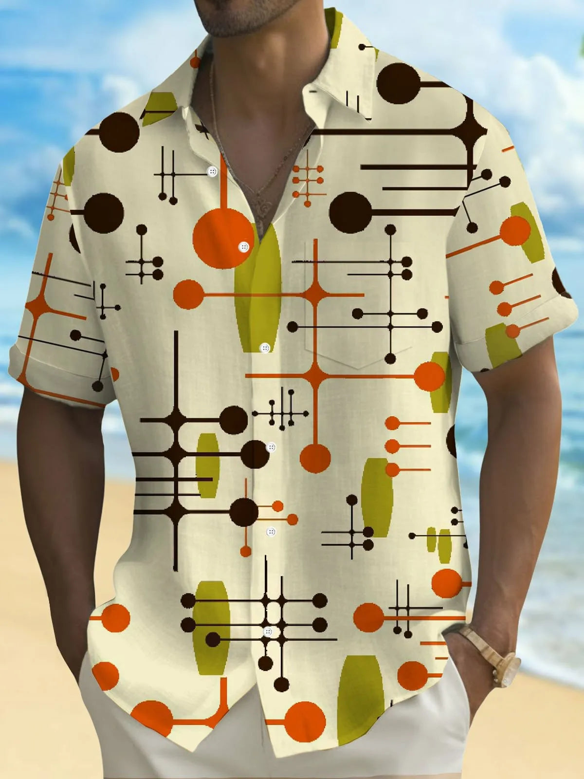 Chemise Hawaïenne Homme | Géométrique Artistique 3D | S à 5XL