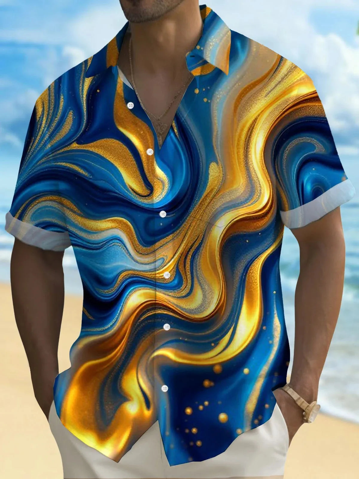 Chemise Hawaïenne Homme | Géométrique Artistique 3D | S à 5XL