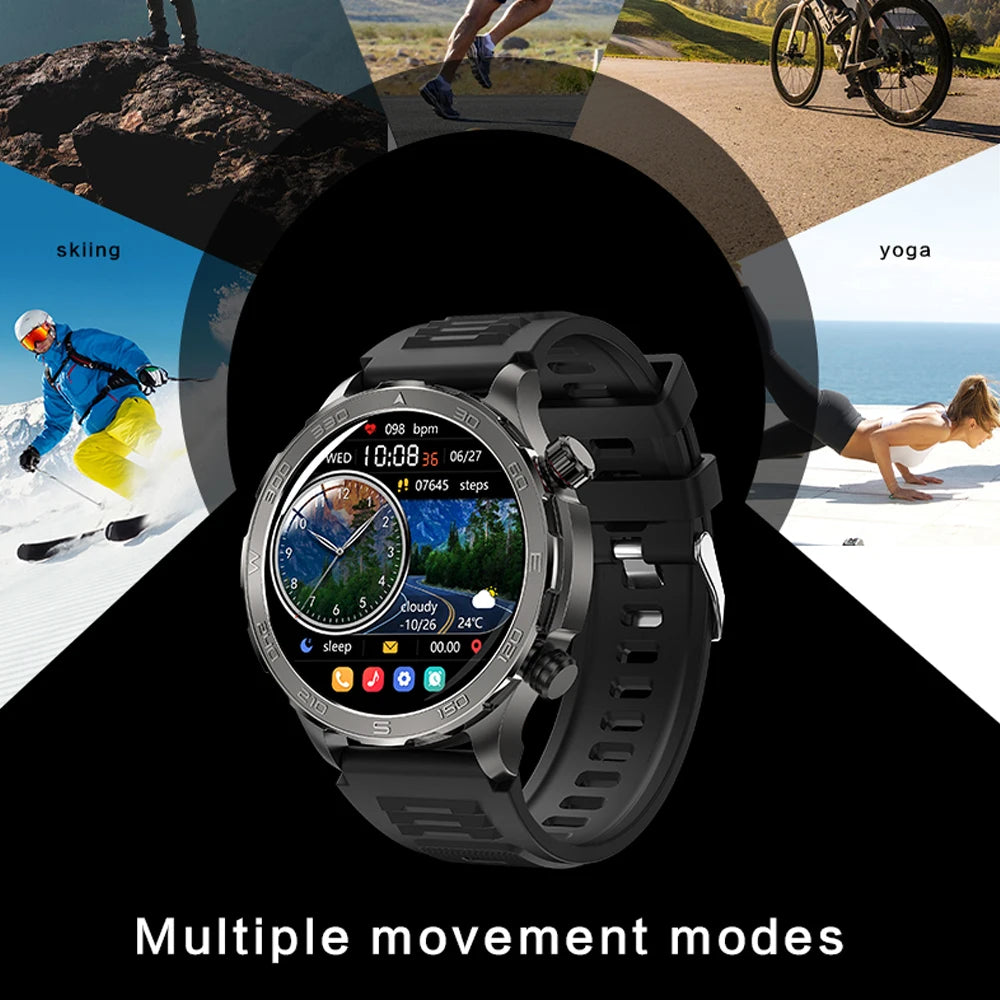 Montre intelligente étanche avec boussole pour homme, surveillance de la santé, traqueur de sport GPS, appel Bluetooth HD, assistant vocal, nouveau, 2024