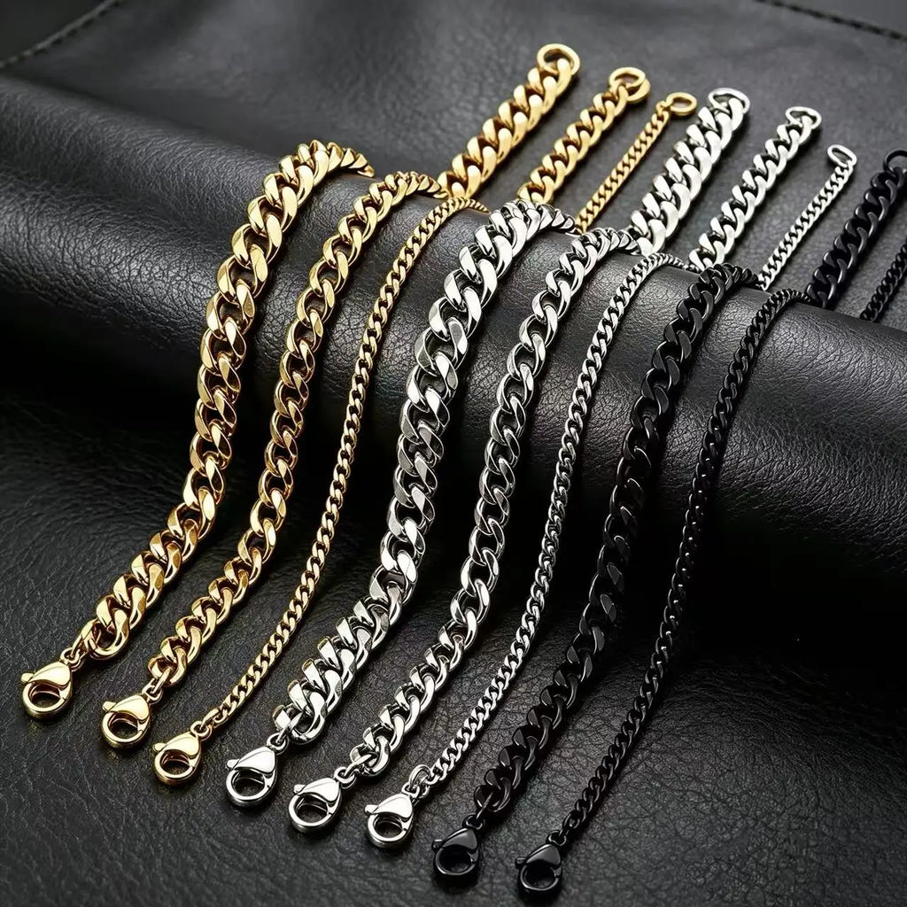Collier chaîne cubaine en acier inoxydable 316L pour femmes et hommes, bijoux de cou unisexes, accessoire Goth Punk, cadeau
