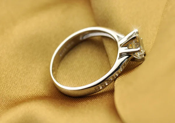 Bague classique de luxe en argent Sterling 925 pour femmes, bijoux à Six griffes, simple, diamant 70ct, imitation diamant, bague pour femmes