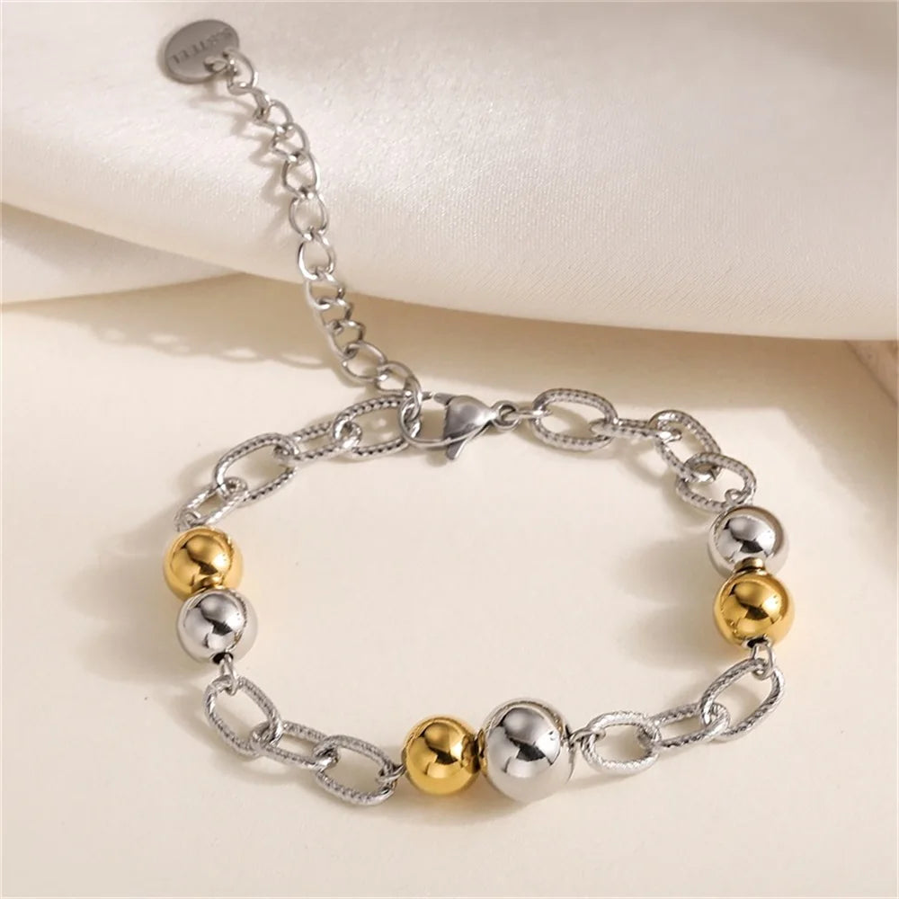 Bracelet jonc en acier inoxydable 316L couleur or .