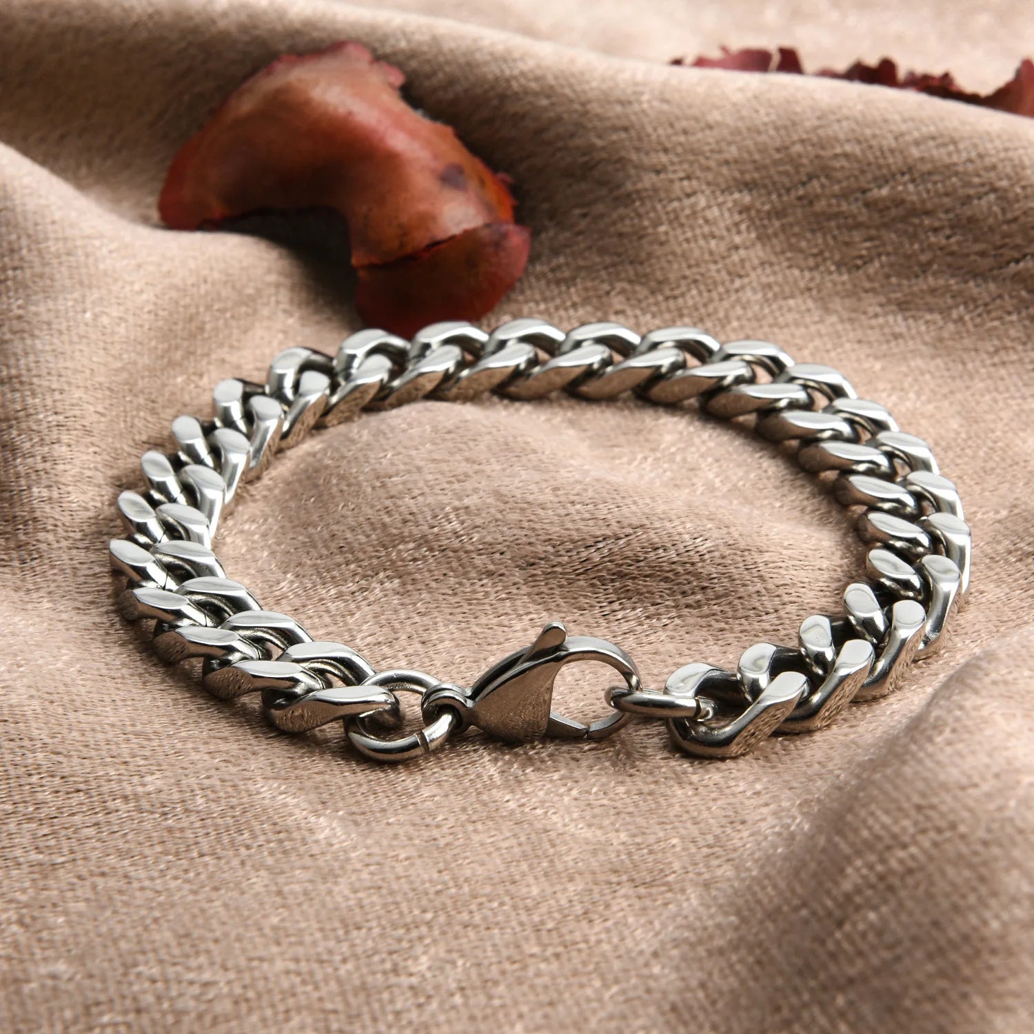 Bracelet cubain en acier inoxydable HNSP pour hommes, chaîne de main punk, accessoires de bijoux masculins, cadeau, largeur 8 mm-14 mm