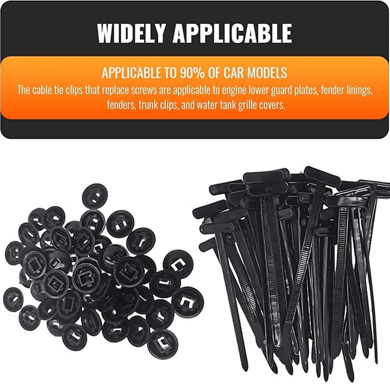 Boucle d'attache de câble en Nylon, attaches à fermeture éclair robustes avec bouton à broche, outil universel à fermeture éclair autobloquante, sangle de fixation pour réparation quotidienne de voiture