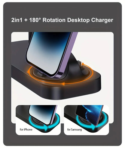 Station de Charge Sans Fil 3-en-1 VIKEFON – Samsung Galaxy, Montre & Écouteurs, 15W
