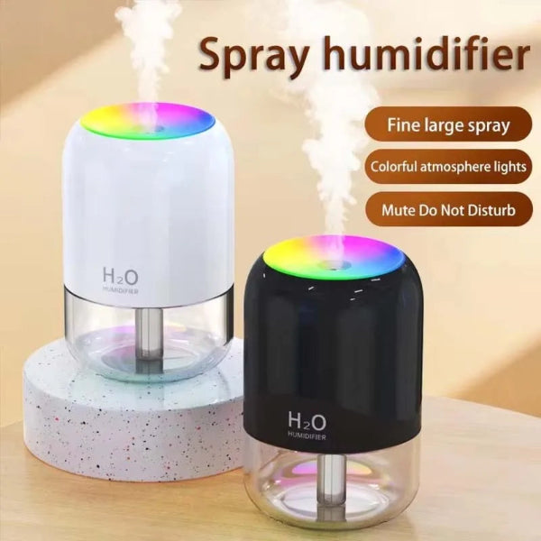 Nouveau mini humidificateur d'air , silencieux, hydratant, pour Chambre, Bureau, USB, avec lumière d'ambiance.