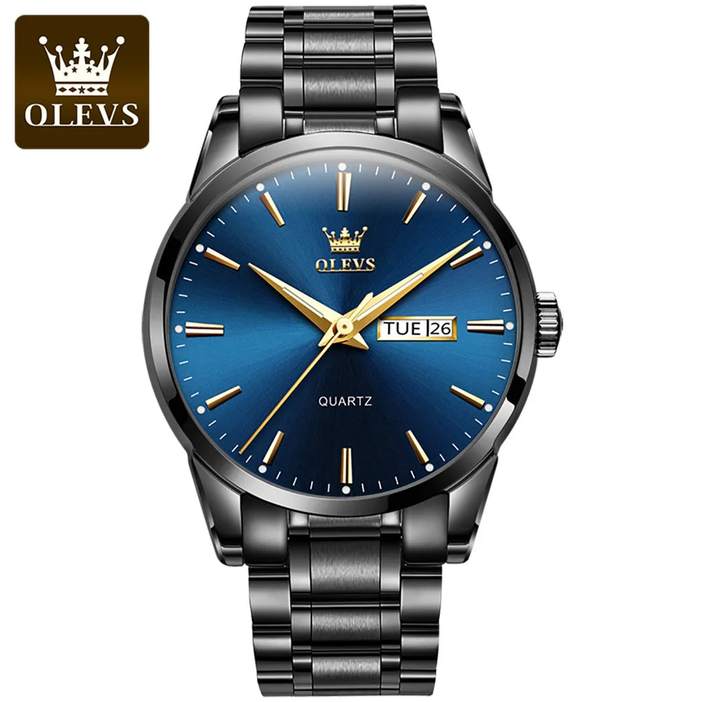 Montre Homme OLEVS— Acier Inoxydable,Waterproof 3ATM