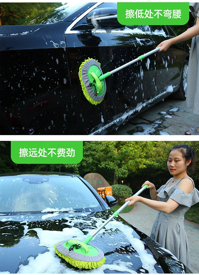 Brosse de nettoyage de voiture, réglable, Super absorbante, brosse de lavage de voiture, télescopique à Long manche, vadrouille de nettoyage, accessoires automobiles