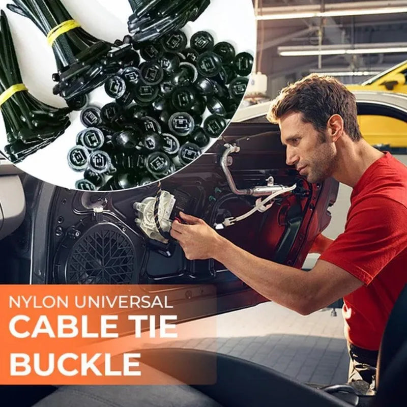 Boucle d'attache de câble en Nylon, attaches à fermeture éclair robustes avec bouton à broche, outil universel à fermeture éclair autobloquante, sangle de fixation pour réparation quotidienne de voiture