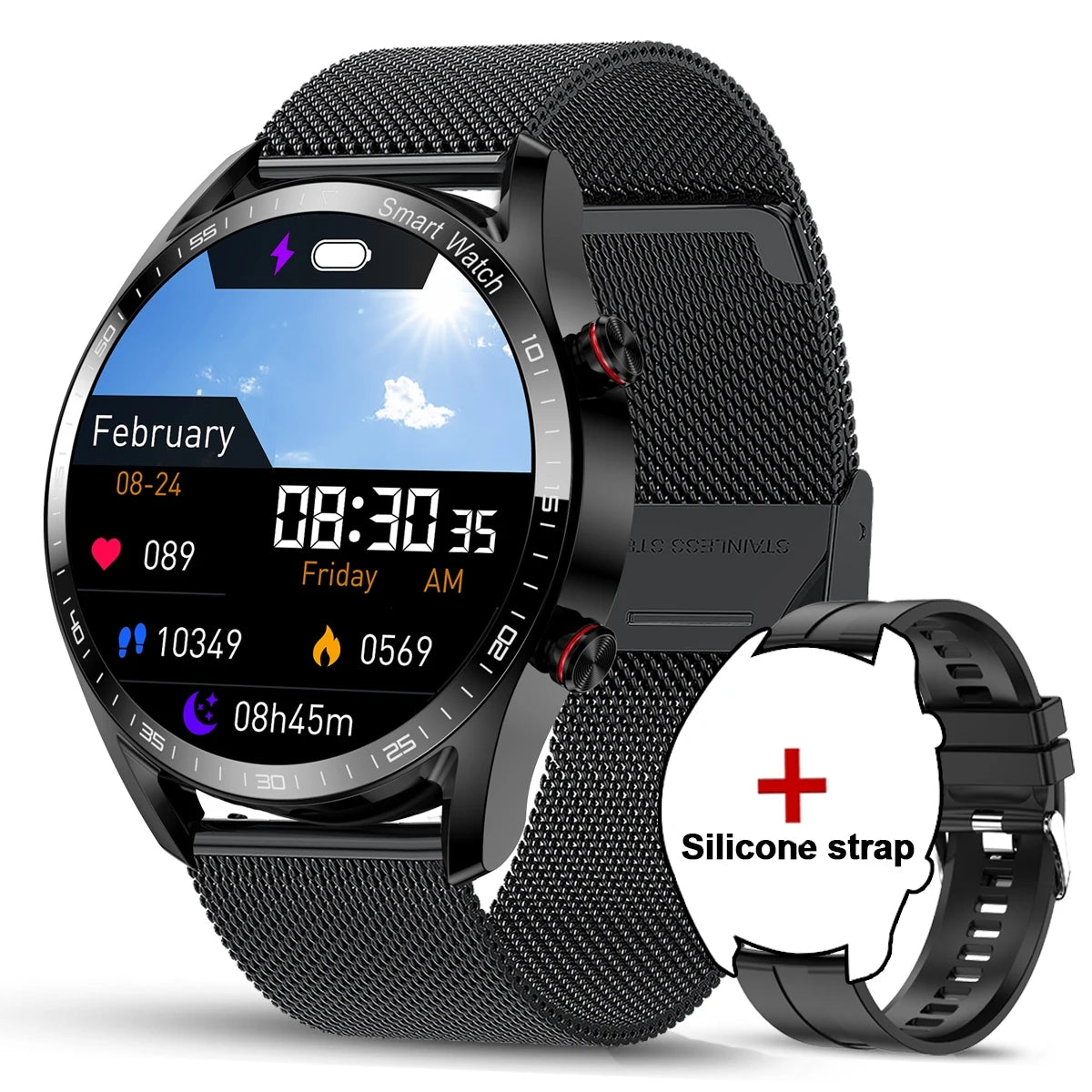 Montre Connectée Homme Femme ChiBear GT – 1,53" Appel Bluetooth, Cardio, SpO2, Sport