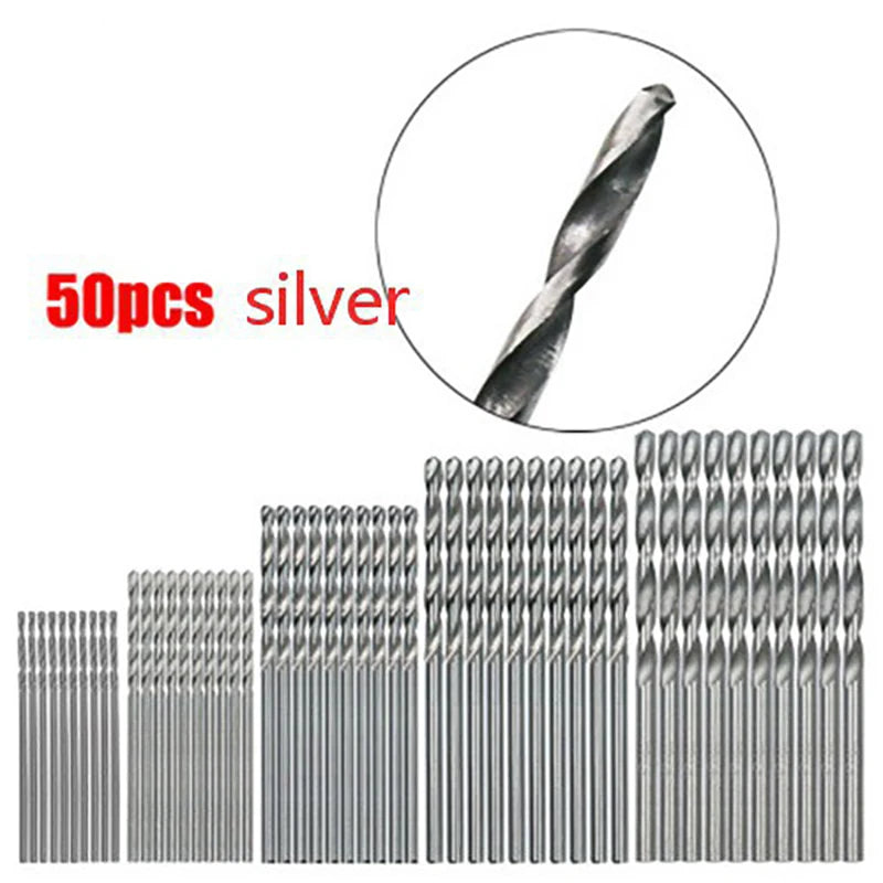 Lot de foret HSS – 50 ou 100 Pièces, 1 à 3 mm.