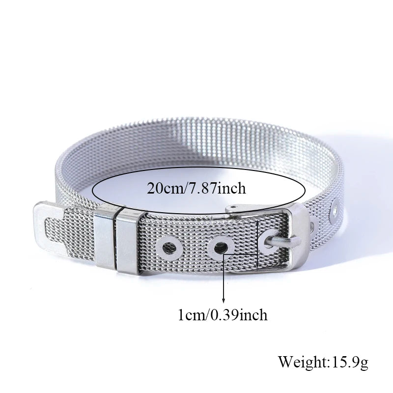 GANEMLY – Bracelet en acier inoxydable 316L pour femmes, couleur argent, chaîne à maillons, à la mode, Punk, chaîne de poignet, bijoux étanches