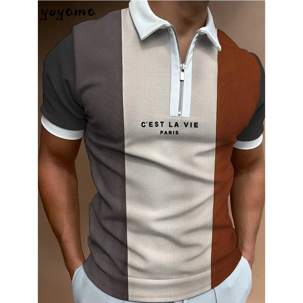 Polo pour hommes mode 3D imprimé respirant