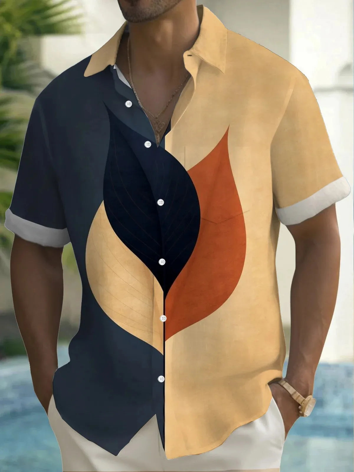 Chemise Hawaïenne Homme | Géométrique Artistique 3D | S à 5XL