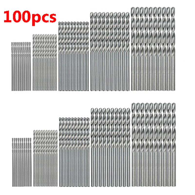 Forets HSS Revêtus Titane – Set 50 ou 100 Pièces, 1 à 3 mm