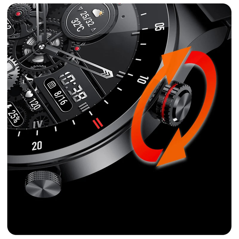 Montre Connectée Homme ChiBear – 1,28" GPS, ECG+PPG, Appel BT, Cardio, 100+ Sports